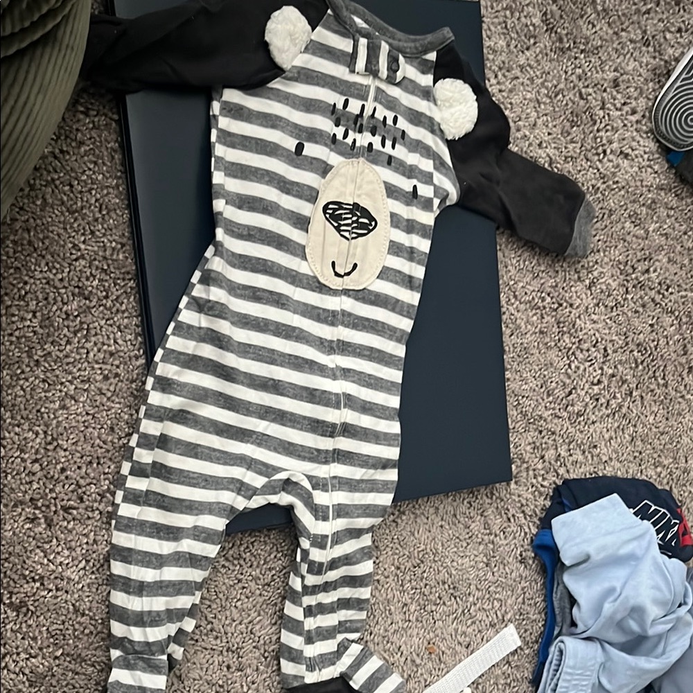 Striped Gray Bear Kids One Piece